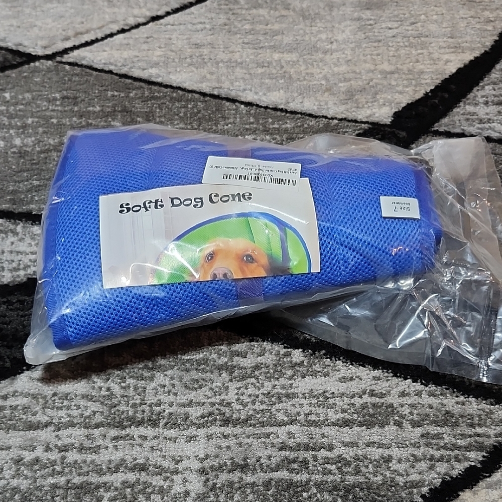 ELIZABETHAN EXTRA SOFT BLUE DOG CONE COLLAR SIZE 7